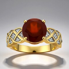 Anello in oro con Hessonite di Ceylon