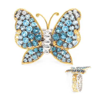 Anillo en plata con Topacio azul de Londres (Gems en Vogue)