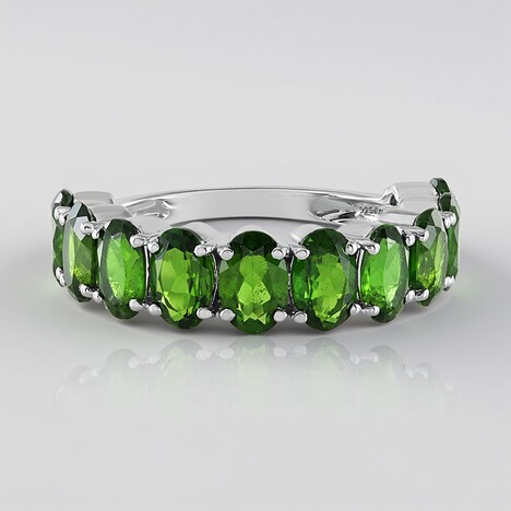 Anello in argento con Diopside Russo