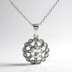 Collana in argento con Topazio Bianco