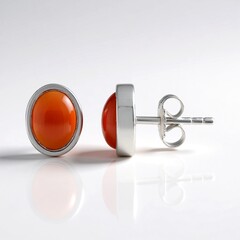 Orecchini in argento con Onice Rossa
