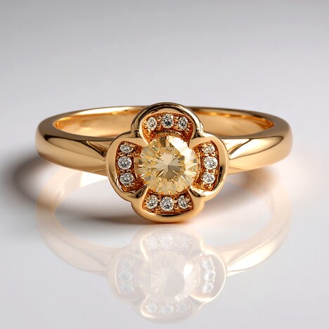 Anello in oro con Diamante Rose de France SI1 di Argyle (Annette)
