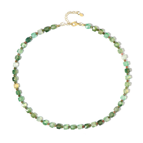 Grüner Achat-Silberhalskette