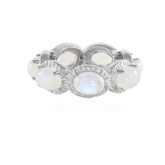 Anello in argento con Pietra di Luna Arcobaleno