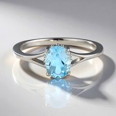 Anello in argento con Topazio Blu Cielo