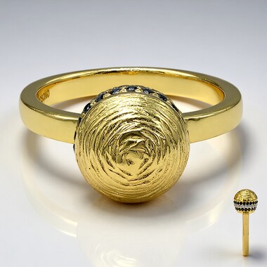 Anillo en plata con Espinela negra (MONOSONO COLLECTION)