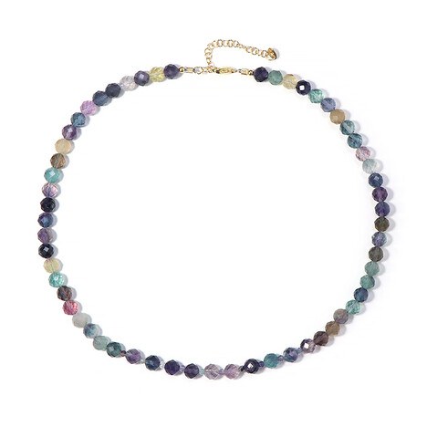 Argentinischer Fluorit-Silberhalskette