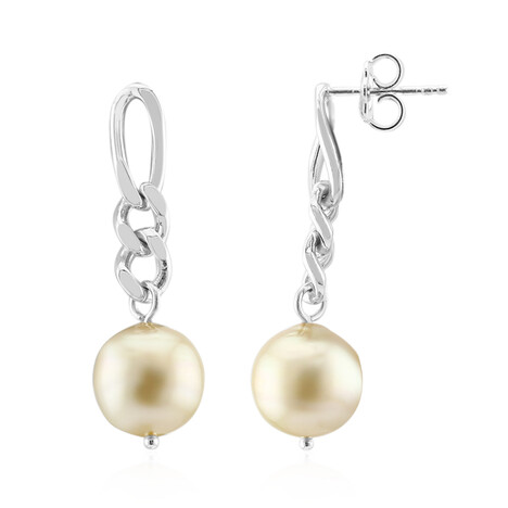 Pendientes en plata con Perla dorada del Mar del Sur Kabira  (TPC)
