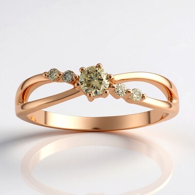 Anillo en oro con Diamante rosa de Francia de Argyle SI1 (Annette)
