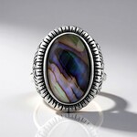 Anello in argento con Quarzo Bianco (Art of Nature)