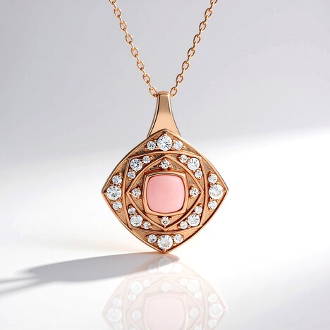 Collana in argento con Opale Rosa (KM by Juwelo)
