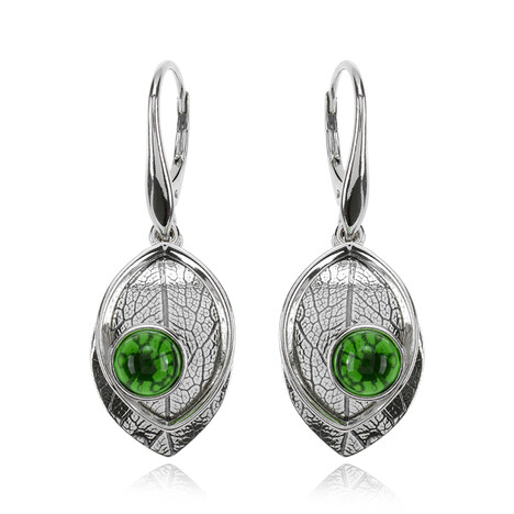 Grüner Kolumbianischer Bernstein-Silberohrringe (dagen)