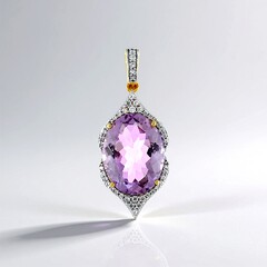 Ciondolo in argento con Ametista Rose de France