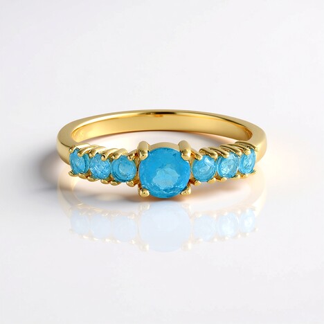Anello in argento con Apatite Blu Neon