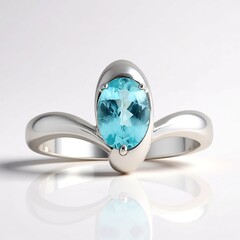 Anello in argento con Apatite Blu (Pallanova)