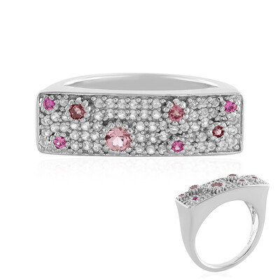 Anello in argento con Tormalina Rosa Brasiliana