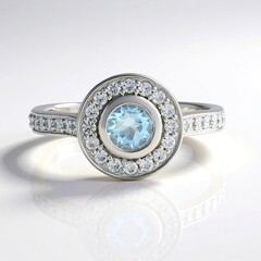 Anello in argento con Topazio Blu Cielo