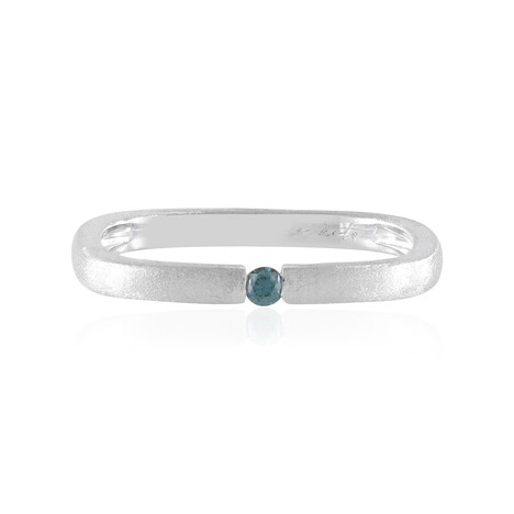 Zilveren ring met een I2 Blauwe Diamant (de Melo)