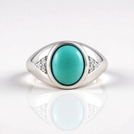 Anillo en plata con Campitos turquesas (Faszination Türkis)