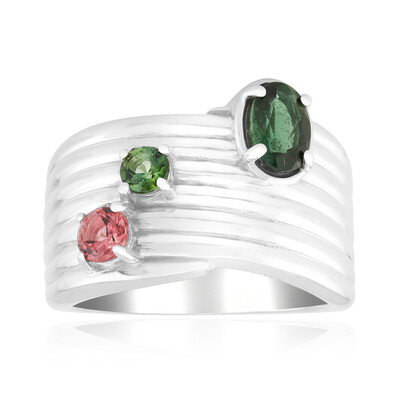 Brazilian Teal Tourmaline Silver Ring (Pallanova)