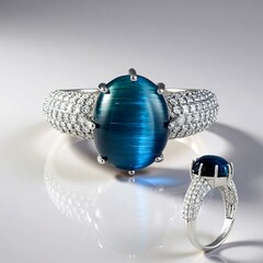 Anello in oro con Indicolite Occhio di Gatto (AMAYANI)