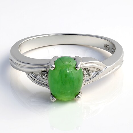 Anello in argento con Crisoprasio Imperiale