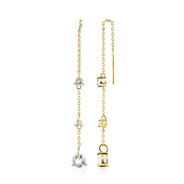 White Topaz Silver Earrings