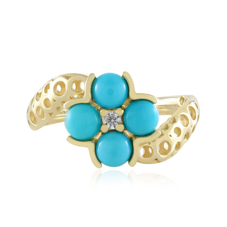 Gouden ring met Sleeping Beauty Turkooisen (Ornaments by de Melo)