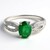 Anello placcato in platino con Smeraldo Bahia