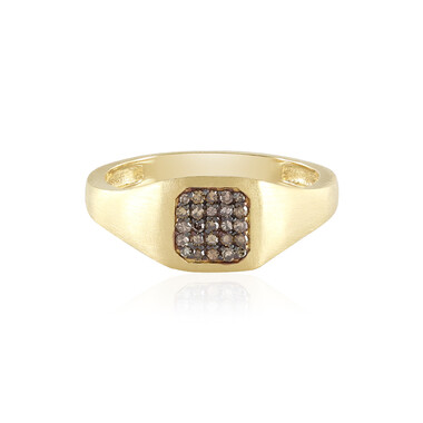 I3 Schokoladen-Diamant-Silberring