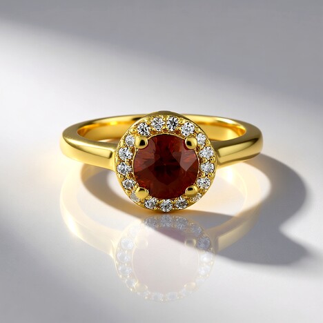 Anello in argento con Zircone Mogano
