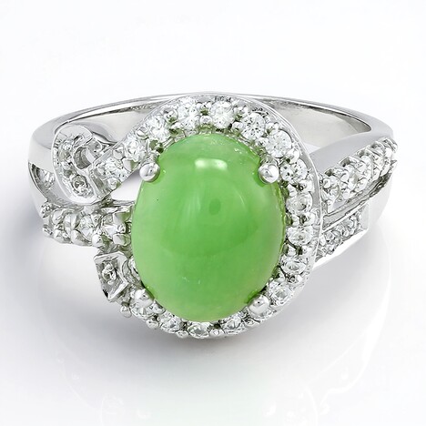 Anello in argento con Crisoprasio Imperiale