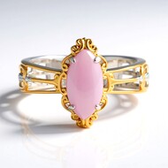 Zilveren ring met een Lavendel Chalcedoon (Gems en Vogue)