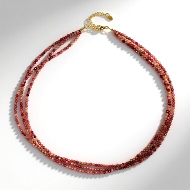 Collier en argent et Rhodonite