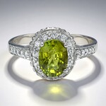 Anello placcato in platino con Tormalina Cuprian