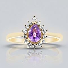 Anello in oro con Zaffiro Ceylon Porpora