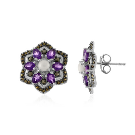 Edelstein-Silberohrringe