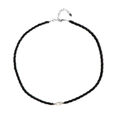 Collar en plata con Perla blanca Freshwater (Riya)