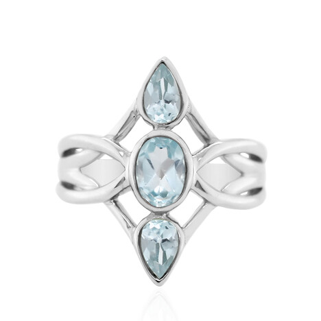Anello in argento con Topazio Blu Cielo