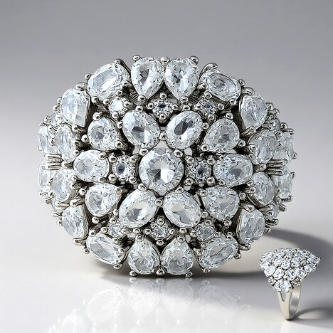 Anello in argento con Topazio Bianco
