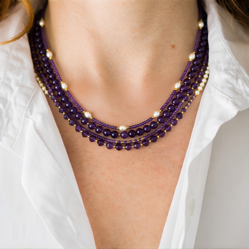 Collana in argento con Perla d'Acqua Dolce Bianca (Riya)