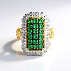 Anello in argento con Smeraldo Zambia (Gems en Vogue)
