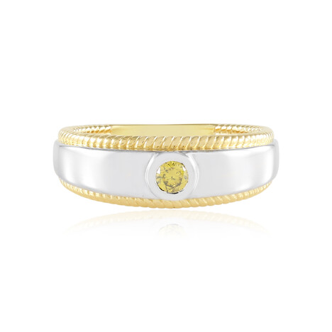 Gelber I2 Brillant-Silberring