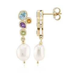 Pendientes en plata con Perla blanca Freshwater