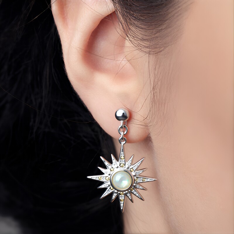 Pendientes en plata con Ópalo de Welo (Annette classic)