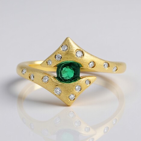 Anello in oro con Smeraldo Colombiano Di Muzo (de Melo Gold)