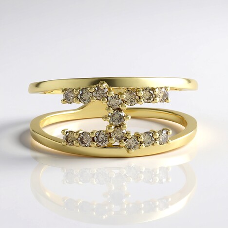 Bague en or et Diamant champagne I2 (de Melo Gold)