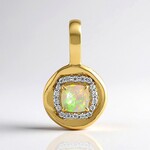 Ciondolo in oro con Opale Bianco Brasiliano