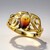 Anello in argento con Ambra Sunrise Baltica (dagen)