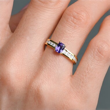 Bague en or et Tanzanite AAA (de Melo Gold)